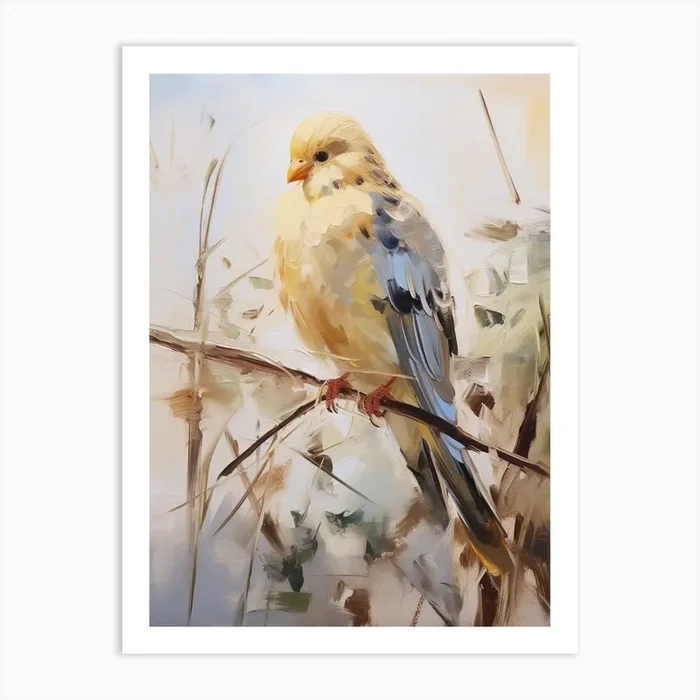 Bird Painting Budgerigar 2 Art Print by Feathered Muse