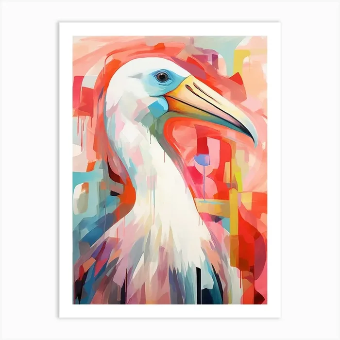 Bird Painting Collage Albatross 2 Art Print by Feathered Muse