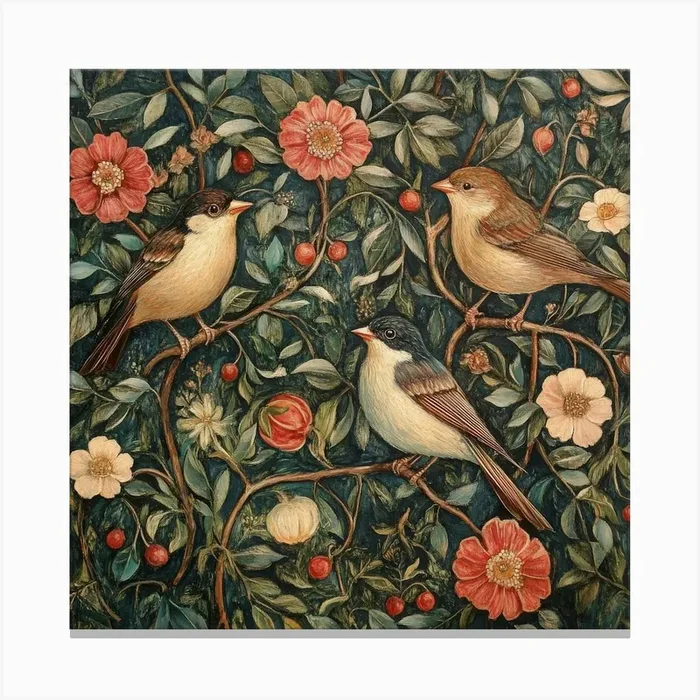 Birds In The Garden Canvas PrintS by Saiful