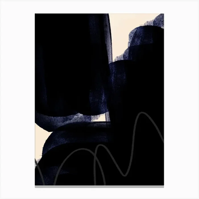 Black Abstract Art 2 Canvas Print by Greetstreet