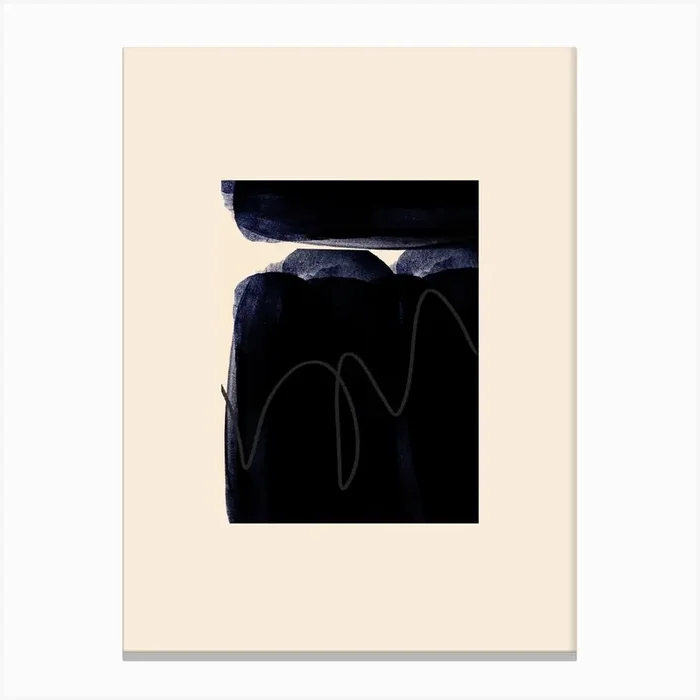 Black And Cream Abstract Canvas Print by Greetstreet