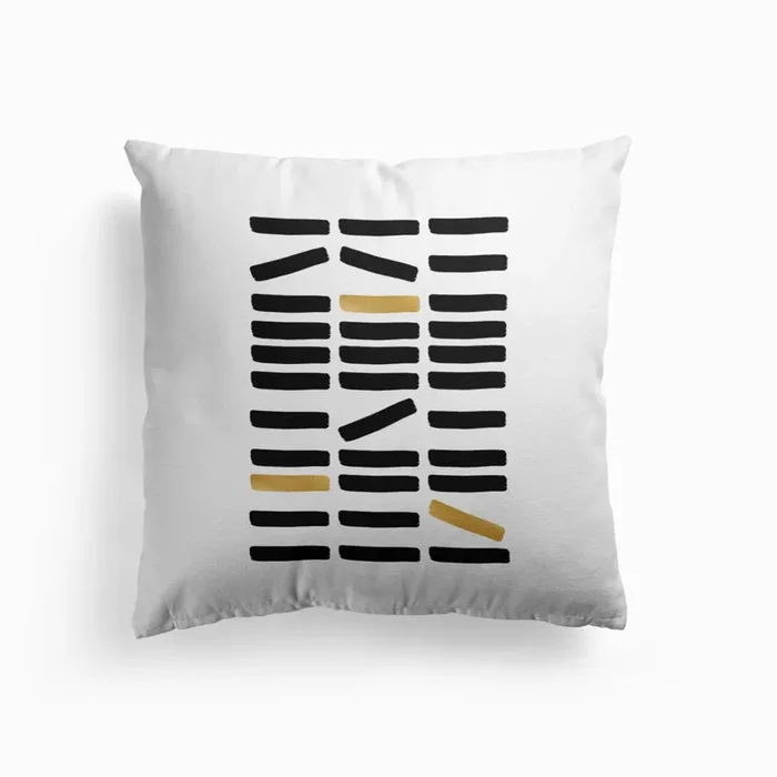 Black And Gold Abstract Cushion by Orara Studio