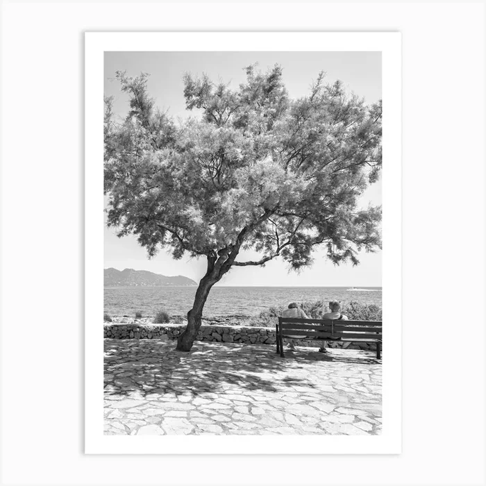 Black And White Photo Cala Millor Majorca Art Print by imagine