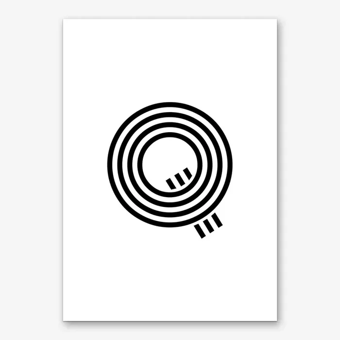 Black Letter Q Art Print by Mambo