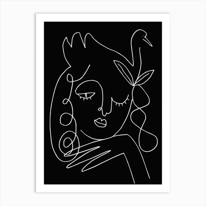 Black Line Art_2192497 Art Print by 1x