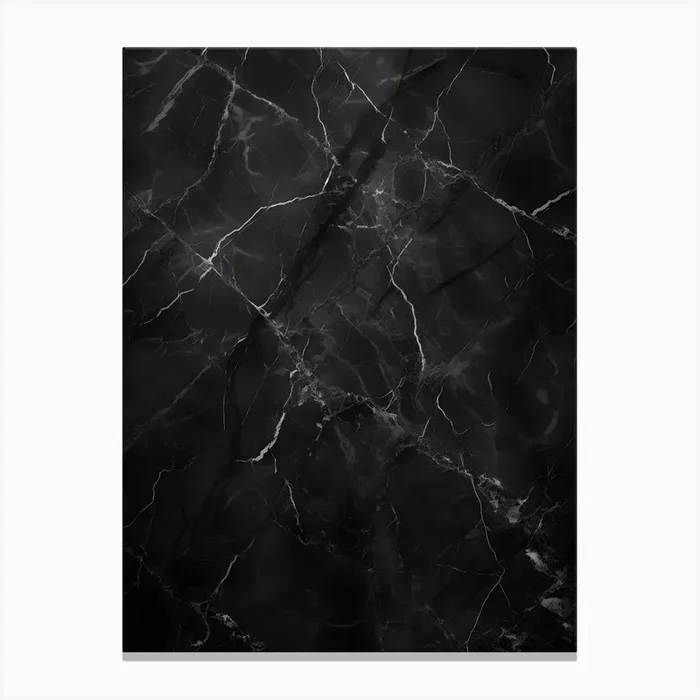 Black Marble Canvas Print by drdigitaldesign