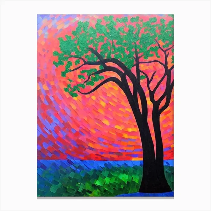 Bloodwood Tree Cubist Canvas PrintAI by Arboreal Impressions