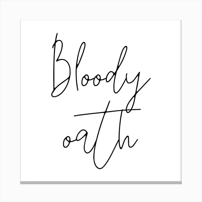 Bloody Oath Square Canvas Print by 3000 Lines