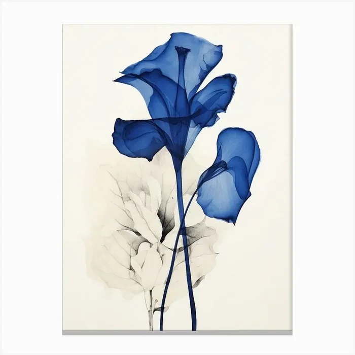 Blue Botanical Calla Lily 1 Canvas Print by Botanic Studio