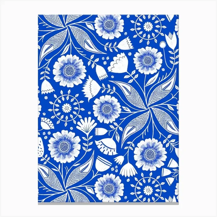 Blue Botanical Canvas Print by Rachel Parker Designs