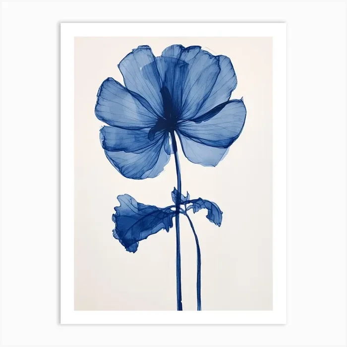 Blue Botanical Cyclamen 1 Art Print by Botanic Studio