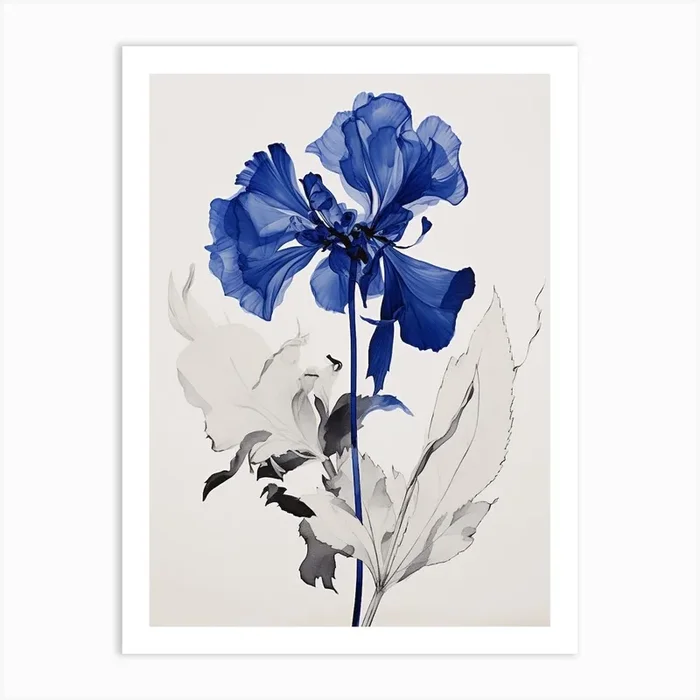 Blue Botanical Iris Art Print by Botanic Studio