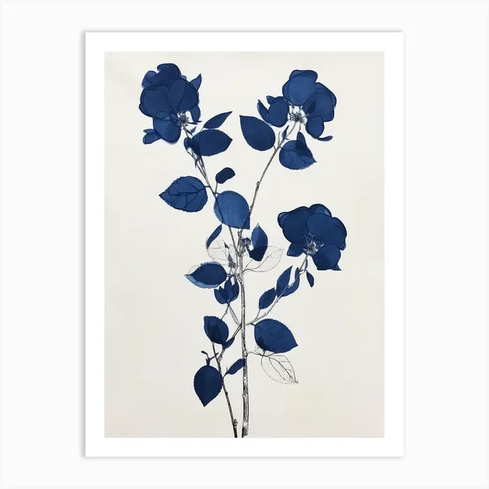 Blue Botanical Veronica Flower 4 Art Print by Botanic Studio