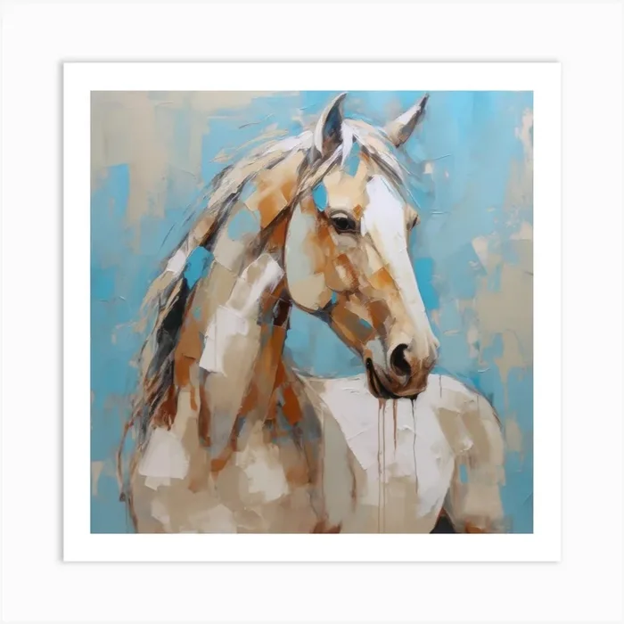 Blue Champagne Horseirena Art Print by Irena Orlov