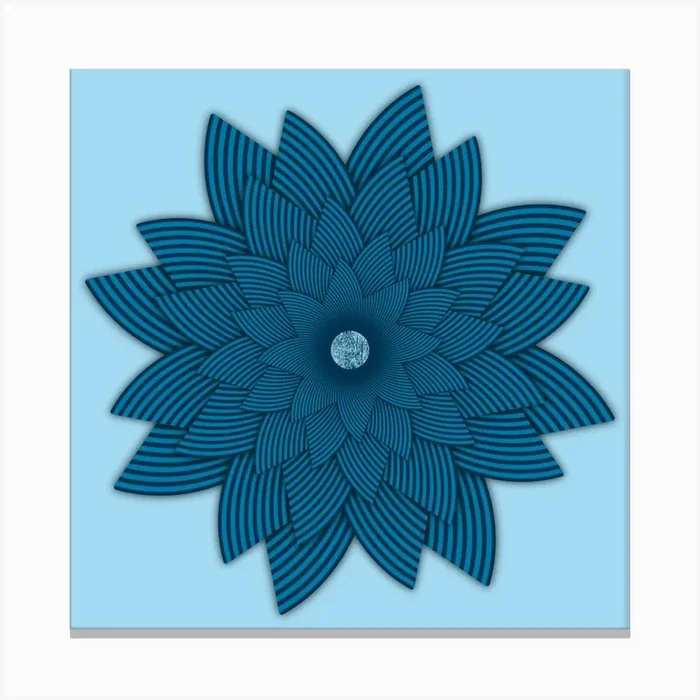 Blue Flower Canvas Print by Kt10Designs