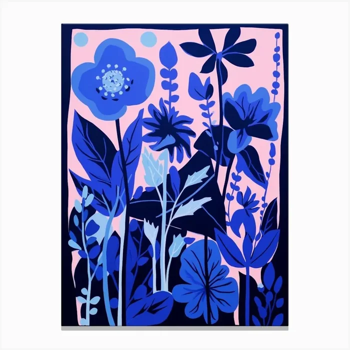 Blue Flower Illustration Bluebell 3 Canvas Print by Botanic Studio