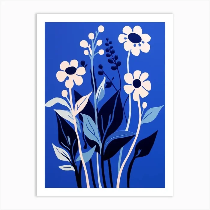 Blue Flower Illustration Lily Of The Valley 4 Art Print by Botanic Studio