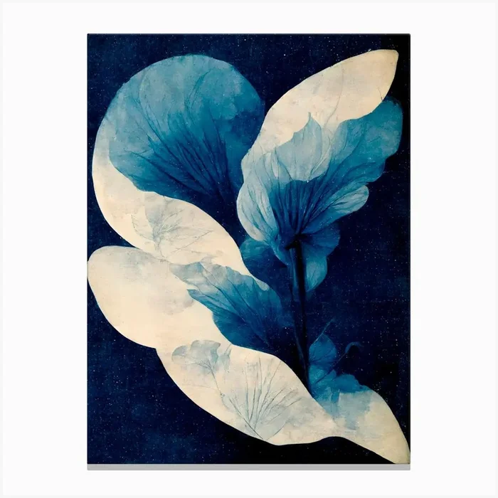 Blue Night Flower Canvas Print by Treechild