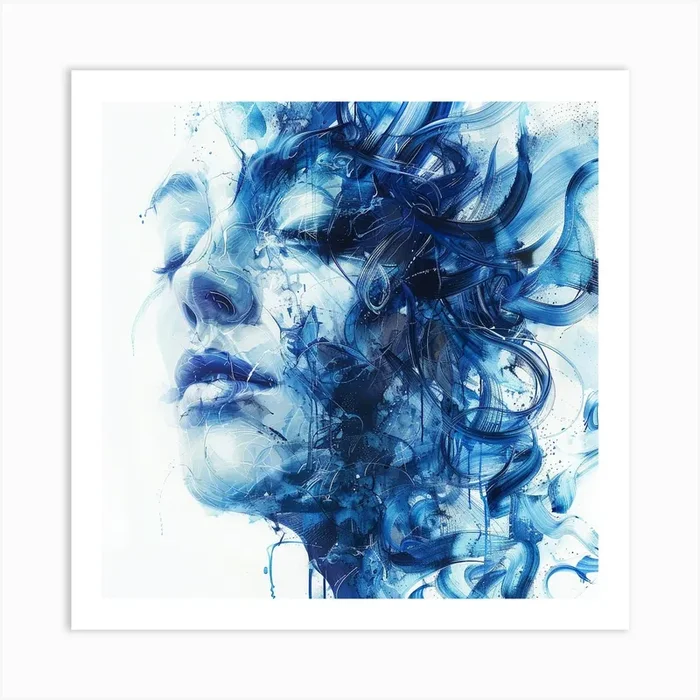 Blue Water Painting Art Print by PaigeDesigns