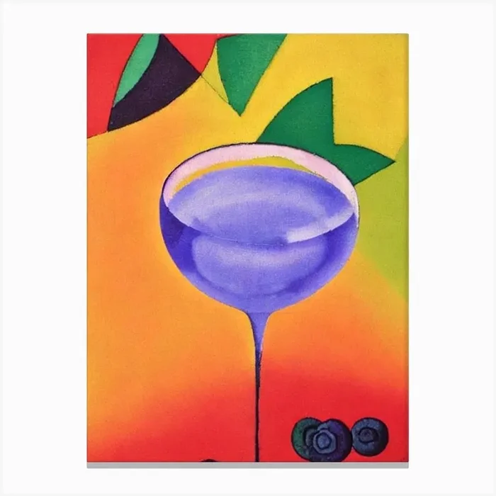 Blueberry Daiquiri Paul Klee Inspired Abstract 2 Cocktail Poster Canvas Print by The Cocktail Hour