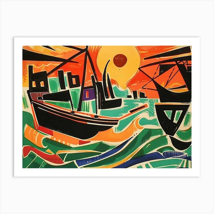 Boats In The Harbor Art Print by DamianLuna