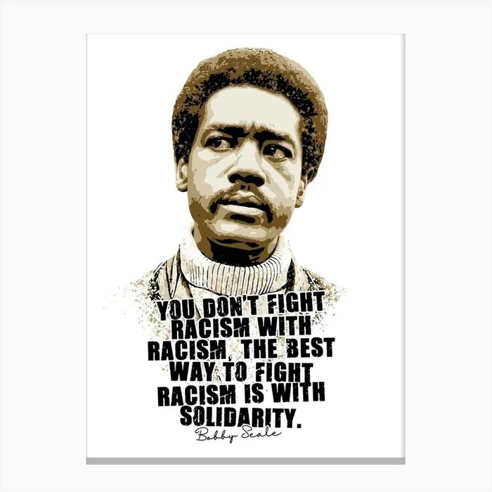 Bobby Seale Activist Legend Quotes Vintage Canvas PrintAB by Andika Bahtiar