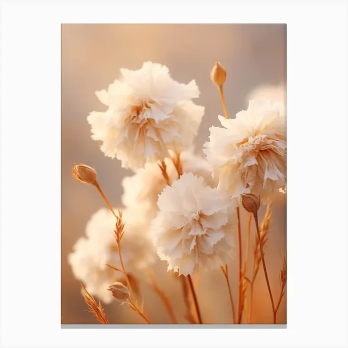 Boho Dried Flowers Carnation 1 Canvas Print by Botanic Studio
