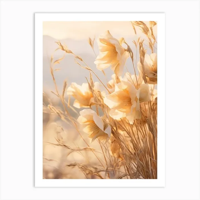 Boho Dried Flowers Evening Primrose 3 Art Print by Botanic Studio
