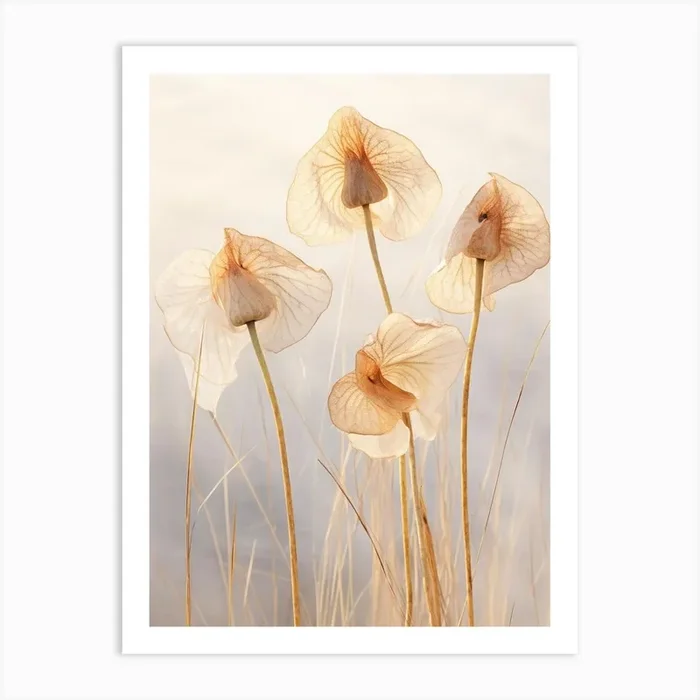 Boho Dried Flowers Flamingo Flower 1 Art Print by Botanic Studio
