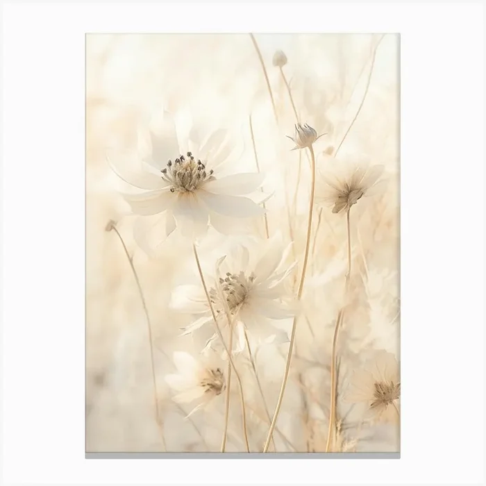 Boho Dried Flowers Love In A Mist Nigella 6 Canvas Print by Botanic Studio