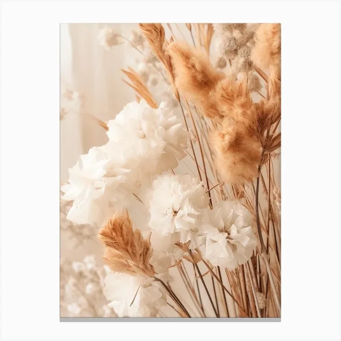 Boho Dried Flowers Statice 2 Canvas Print by Botanic Studio
