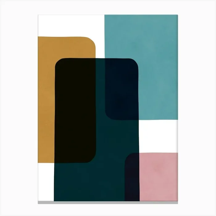 Boho geometric rectangles 2 Canvas Print by ArtDecor