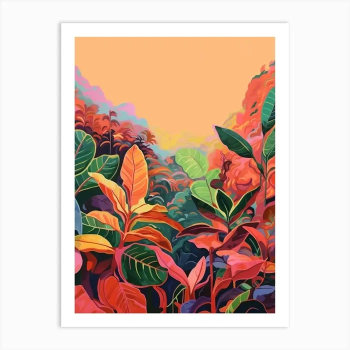 Boho Plant Painting Croton 5 Art Print by Botanic Studio