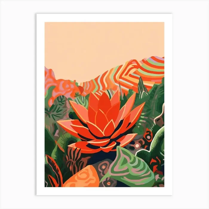 Boho Plant Painting Haworthia Plant 1 Art Print by Botanic Studio