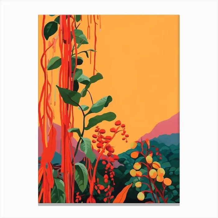 Boho Plant Painting String Of Bananas Plant 2 Canvas Print by Botanic Studio