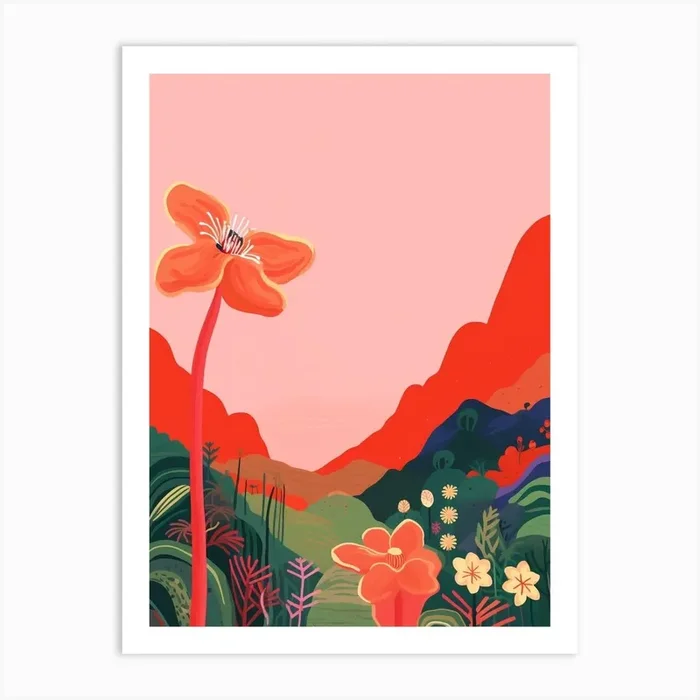 Boho Wildflower Painting Shooting Star 2 Art Print by Botanic Studio