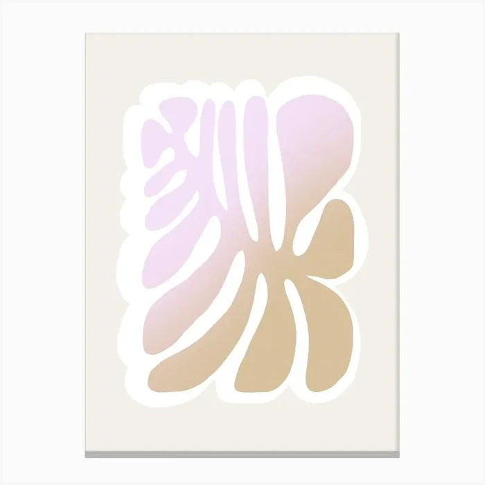 Bold Gradient Floral Lila Beige Canvas Print by Bohomadic Studio