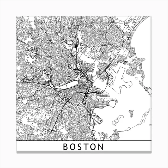 Boston Map I Canvas Print by multipliCITY