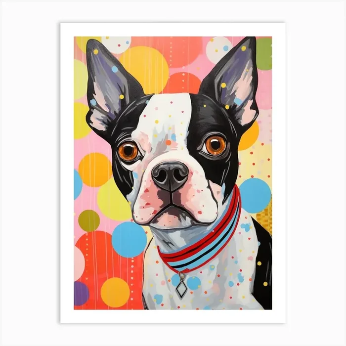 Boston Terrier Pop Art Inspired 2 Art Print by PopArt Pals