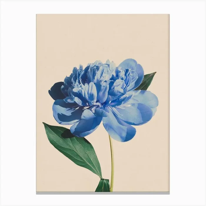 Botanic Antique Blue Canvas Print by The Printable Studio