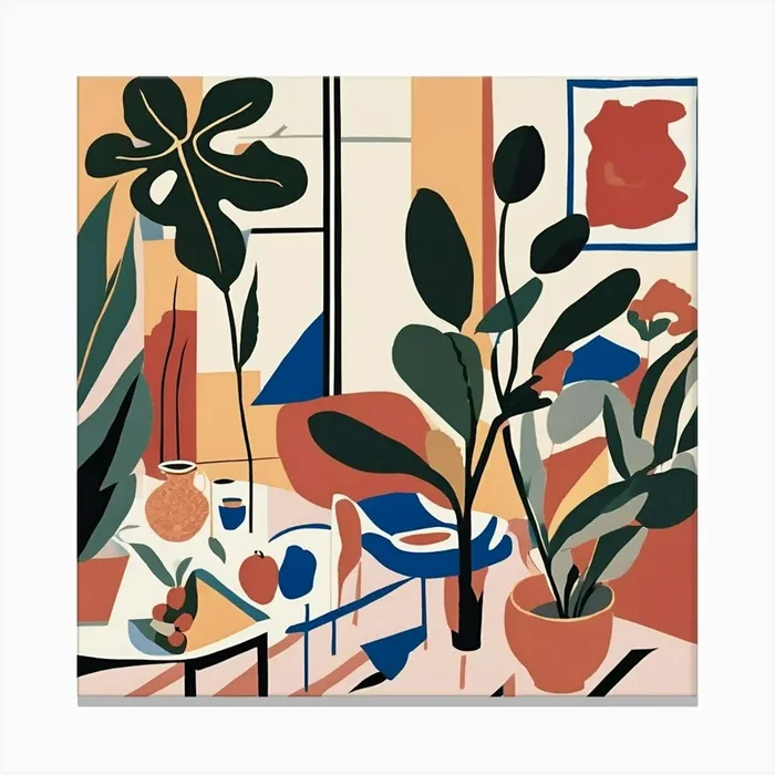 Botanıcal Colorful Matisse Art print Canvas Print by Henri Matisse Style Prints