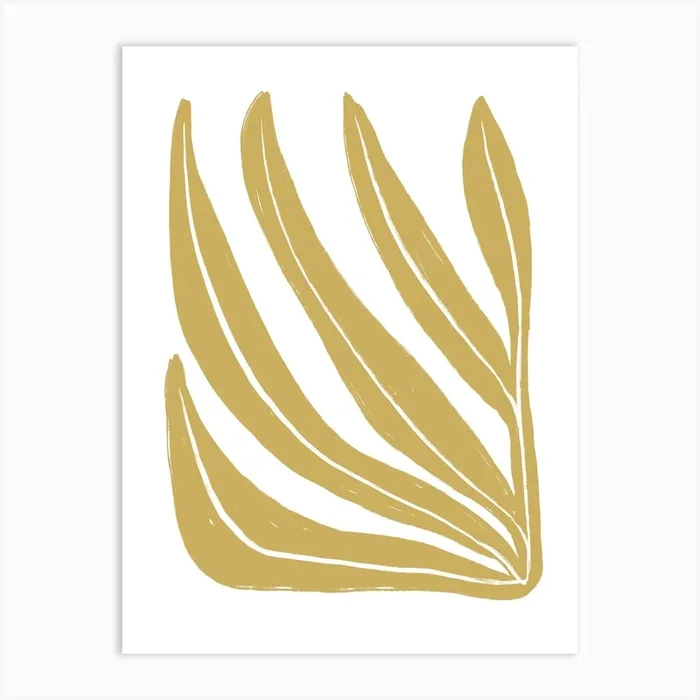 Botanical Leaf Ochre Art Print by Bohomadic Studio