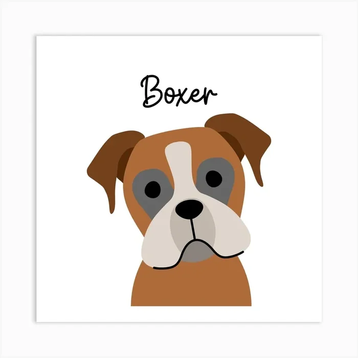 Boxer Dog Art PrintSD by Sanqunetti Design