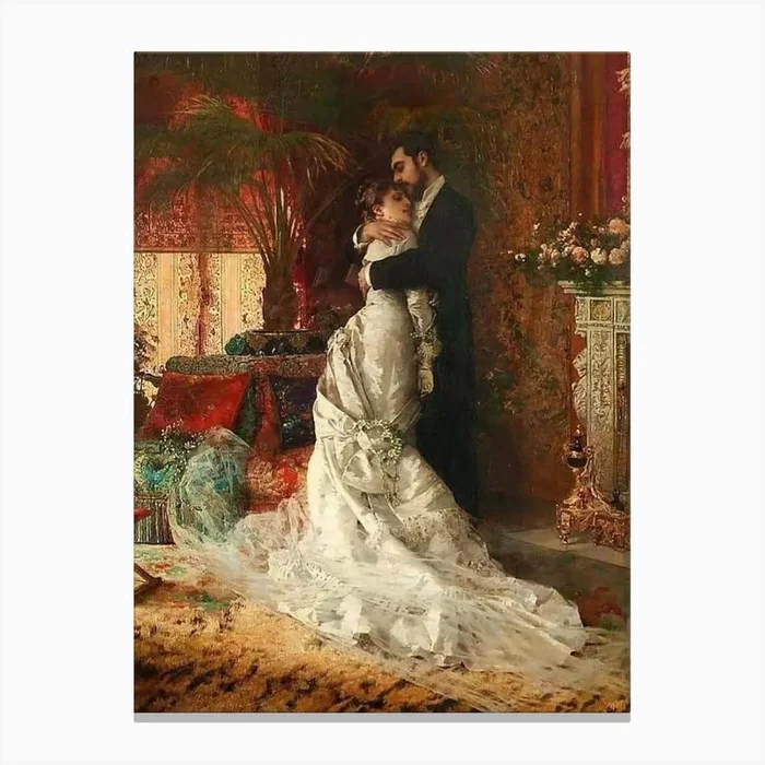 Bride And Groom Canvas Print by Saad design
