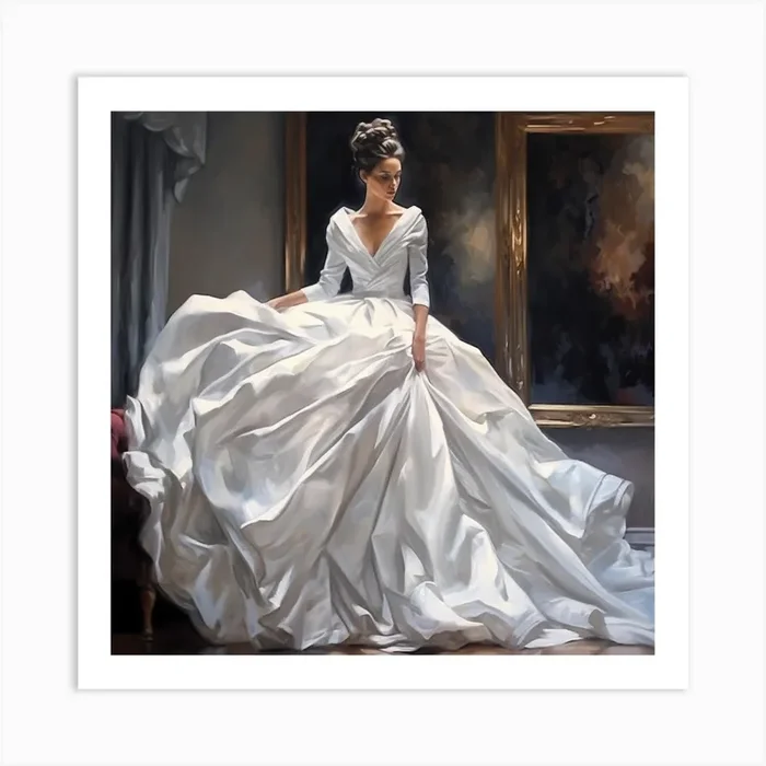 Bride In A White Dress 3 Art Print by PaigeDesigns