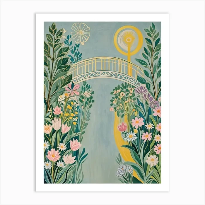 Bridge In The Garden Art PrintDP by Daydream Pacific