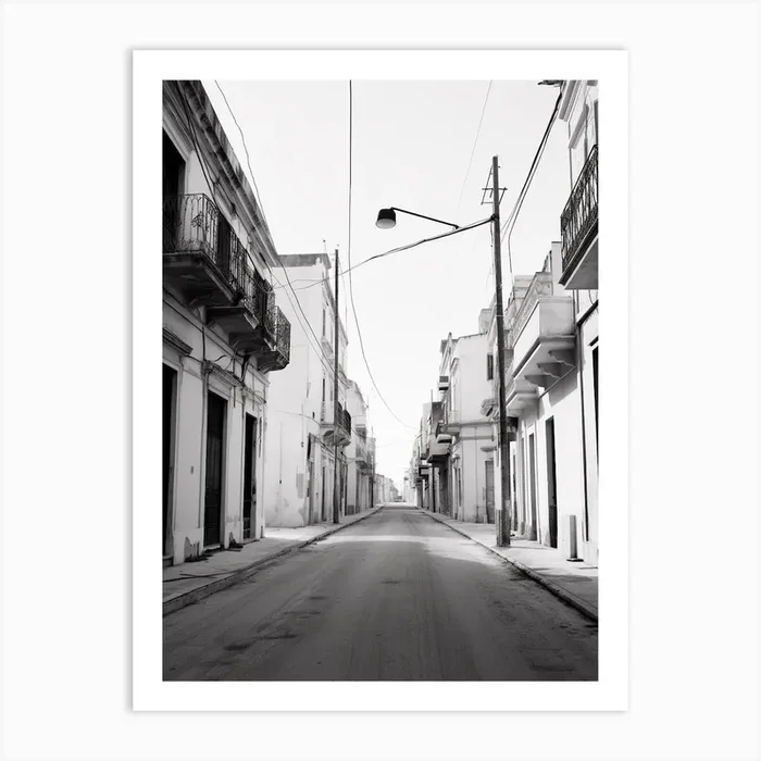 Brindisi, Italy, Black And White Photography 1 Art Print by Monochrome Vistas