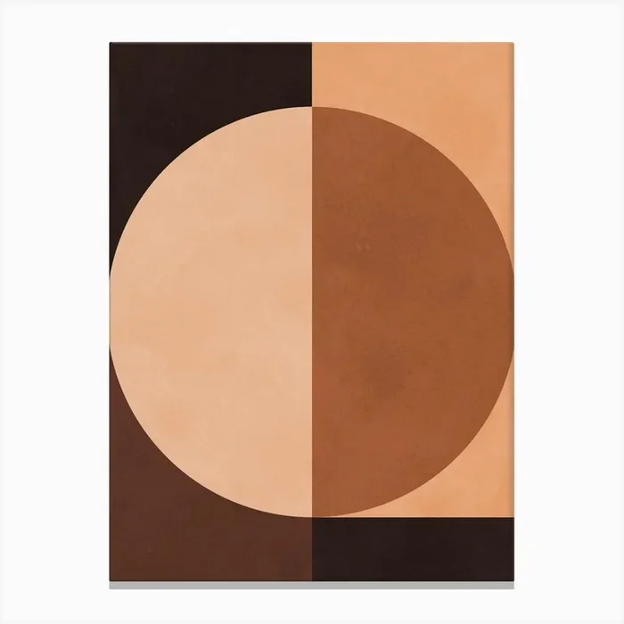 Brown geometric art 9 Canvas Print by ArtDecor