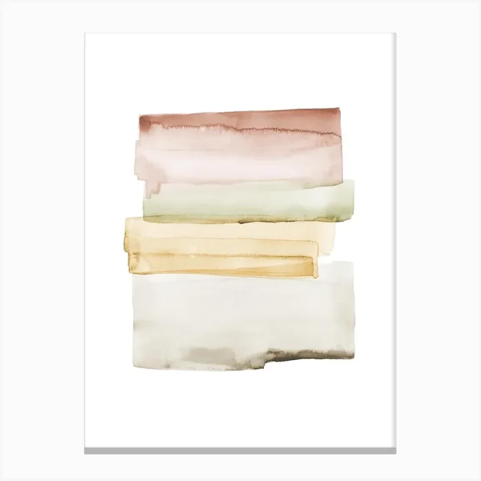 Brush Strokes Soft Tones 1 Canvas Print by Nouveau Prints
