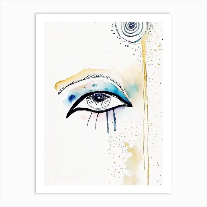 Buddha S Eyes 1 Symbol Minimal Watercolour Art PrintSE by Symbolic Expressions